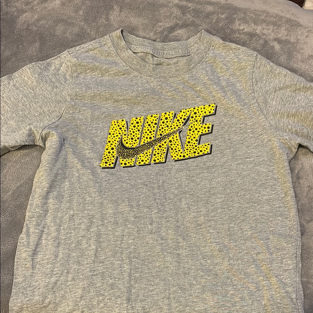 Nike Kids Gray Tee with Yellow Logo
